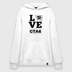 Толстовка-худи оверсайз GTA6 love classic, цвет: белый