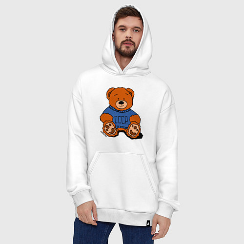 Худи оверсайз Плюшевый мишка из СССР / Белый – фото 4
