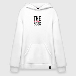 Толстовка-худи оверсайз The real boss, цвет: белый