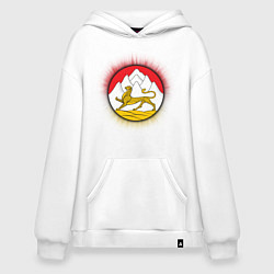 Толстовка-худи оверсайз Герб Осетии, цвет: белый