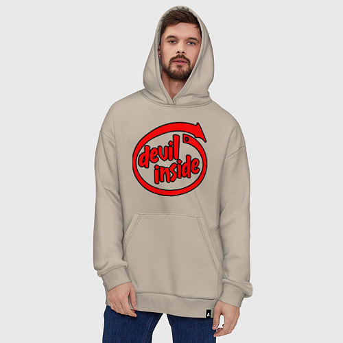 Худи оверсайз Дьявол внутри / Миндальный – фото 4
