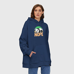 Толстовка-худи оверсайз Panda nope, цвет: тёмно-синий — фото 2