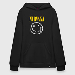 Толстовка-худи оверсайз Nirvana original, цвет: черный
