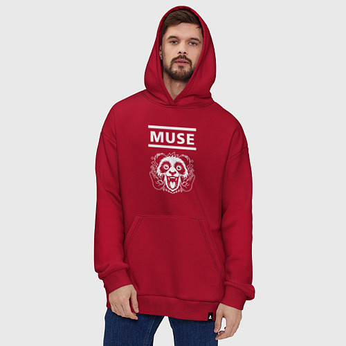 Худи оверсайз Muse rock panda / Красный – фото 4