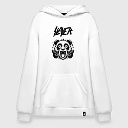 Толстовка-худи оверсайз Slayer - rock panda, цвет: белый