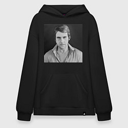 Толстовка-худи оверсайз Портрет Владимир Высоцкий, цвет: черный