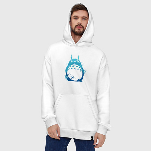 Худи оверсайз Blue Totoro / Белый – фото 4