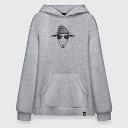 Толстовка-худи оверсайз Овечка в шапке, цвет: меланж