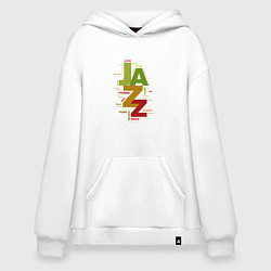 Толстовка-худи оверсайз Джазовые стили в цвете, цвет: белый