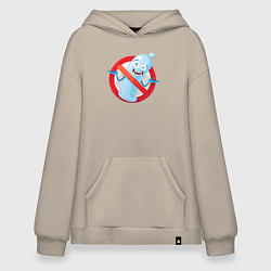 Толстовка-худи оверсайз Презерватив под запретным знаком, цвет: миндальный