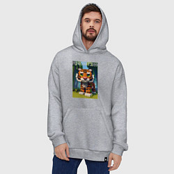 Толстовка-худи оверсайз Funny tiger cub - Minecraft, цвет: меланж — фото 2