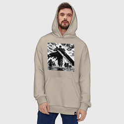 Толстовка-худи оверсайз Чёрный мечник Гатс, цвет: миндальный — фото 2