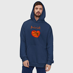 Толстовка-худи оверсайз Basket love, цвет: тёмно-синий — фото 2
