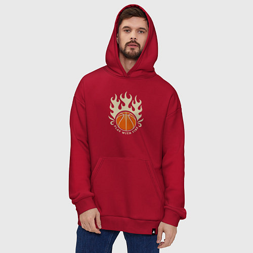 Худи оверсайз Играть с огнём / Красный – фото 4