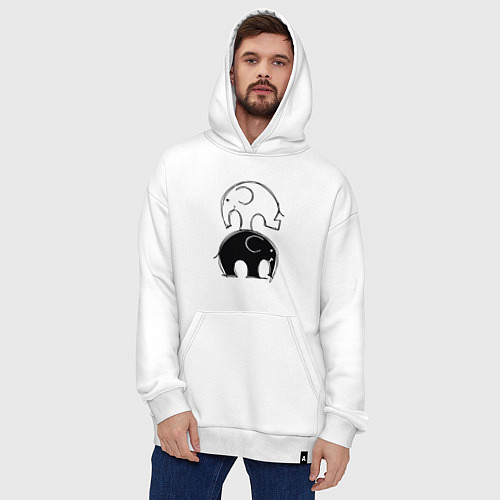 Худи оверсайз Cute elephants / Белый – фото 4