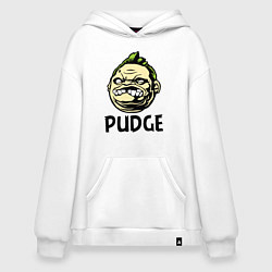 Толстовка-худи оверсайз Pudge Face, цвет: белый