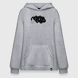 Толстовка-худи оверсайз Космос в волосах, цвет: меланж