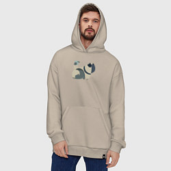 Толстовка-худи оверсайз Милые друзья, цвет: миндальный — фото 2