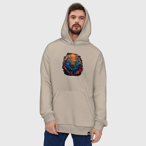 Худи оверсайз Лотос космос / Миндальный – фото 4