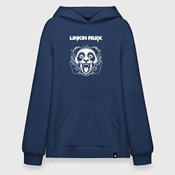 Толстовка-худи оверсайз Linkin Park rock panda, цвет: тёмно-синий