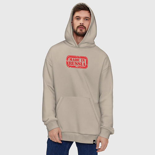 Худи оверсайз Из России - made in Russia / Миндальный – фото 4
