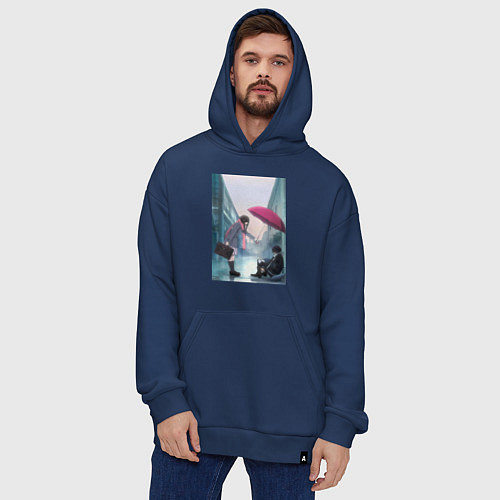 Худи оверсайз Хиёри Ики Ято / Тёмно-синий – фото 4