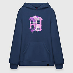 Толстовка-худи оверсайз Pink tardis, цвет: тёмно-синий