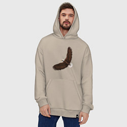 Толстовка-худи оверсайз Классный красивый орел гордая птица, цвет: миндальный — фото 2
