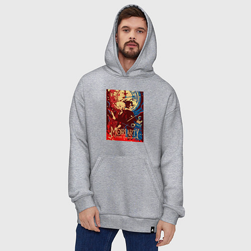 Худи оверсайз Уильям Джеймс Мориарти Шерлок Холмс / Меланж – фото 4