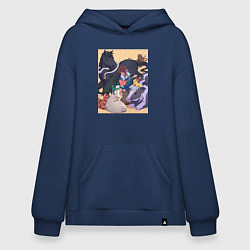 Толстовка-худи оверсайз Корзинка фруктов Кё Сома, цвет: тёмно-синий