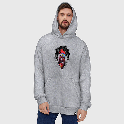 Худи оверсайз Prey Morgan Yu / Меланж – фото 4