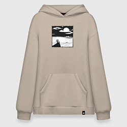 Толстовка-худи оверсайз Свирепая дикая душа, цвет: миндальный