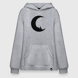 Толстовка-худи оверсайз Moon boy, цвет: меланж