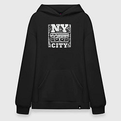 Толстовка-худи оверсайз New York city music, цвет: черный