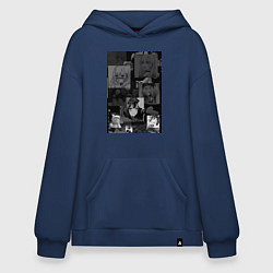 Толстовка-худи оверсайз Эта фарфоровая кукла влюбилась, цвет: тёмно-синий