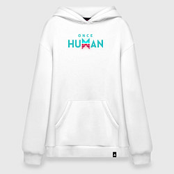 Толстовка-худи оверсайз Once human logo, цвет: белый