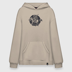 Толстовка-худи оверсайз Cowboy, цвет: миндальный