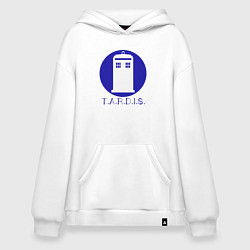 Толстовка-худи оверсайз Blue tardis, цвет: белый