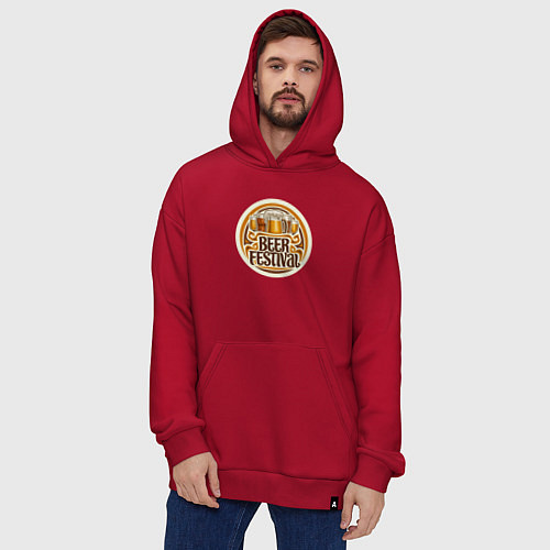 Худи оверсайз Фестиваль пива / Красный – фото 4