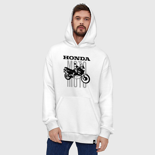 Худи оверсайз Moto - Honda / Белый – фото 4
