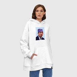 Толстовка-худи оверсайз Michael Scott - Prison mike the office meme, цвет: белый — фото 2