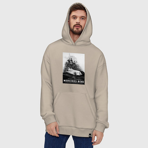 Худи оверсайз Mercedes benz раритетный / Миндальный – фото 4