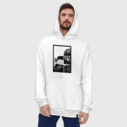 Толстовка-худи оверсайз Porsche 911 автомобиль, цвет: белый — фото 2