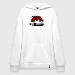 Толстовка-худи оверсайз Автомобиль Toyota Supra, цвет: белый