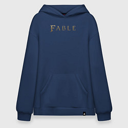 Толстовка-худи оверсайз Fable logo, цвет: тёмно-синий