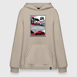 Толстовка-худи оверсайз Audi Sport автомобиль, цвет: миндальный