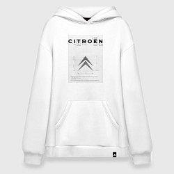 Толстовка-худи оверсайз Citroen логотип, цвет: белый