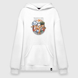 Толстовка-худи оверсайз Hunter x Hunter Килуа и Гон, цвет: белый