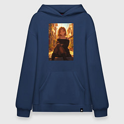 Толстовка-худи оверсайз Магическая битва Нобара Кугисаки арт, цвет: тёмно-синий
