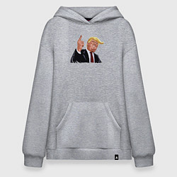 Толстовка-худи оверсайз Речь Трампа, цвет: меланж